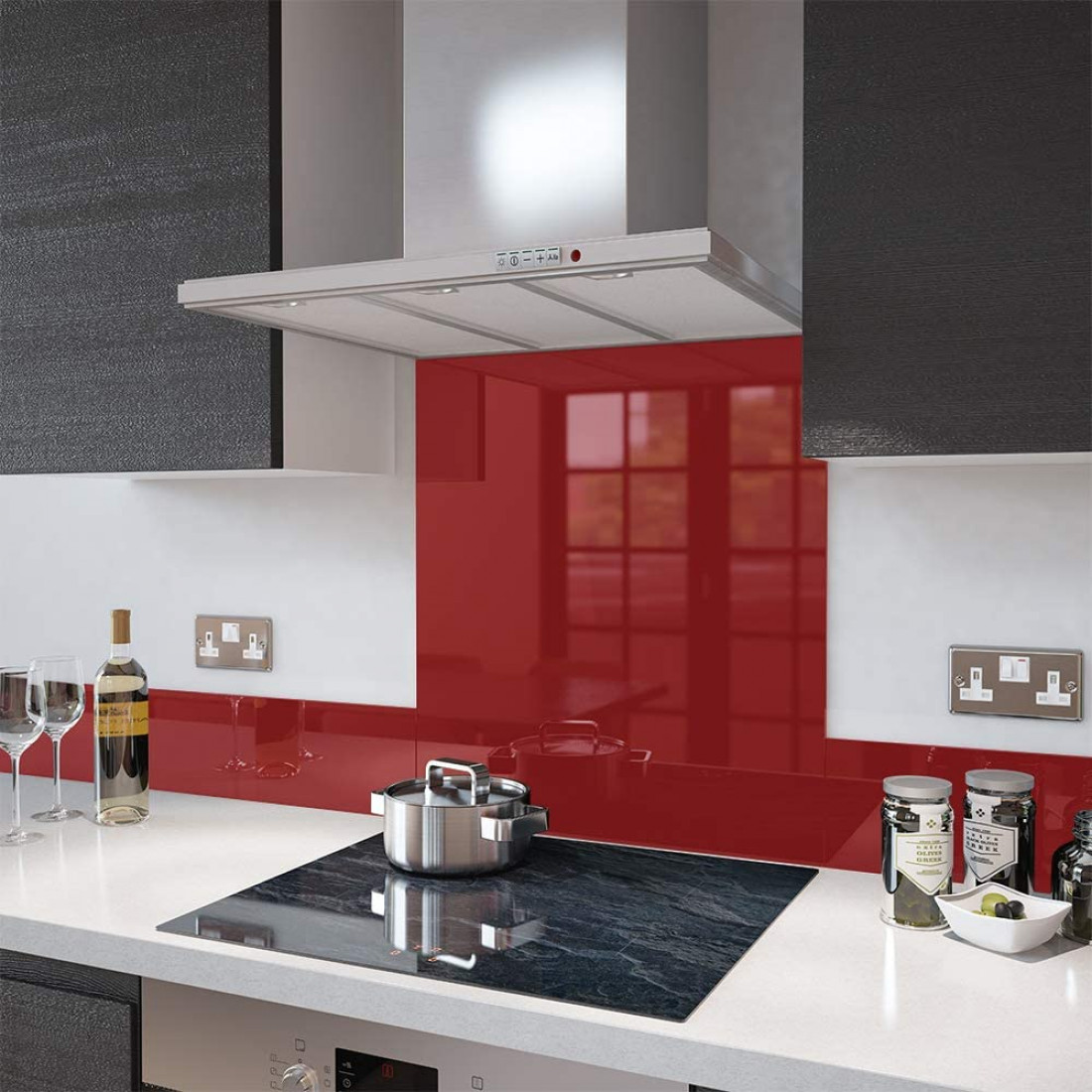 Splashback Cherry 700mm x 750mm Deco Glaze
